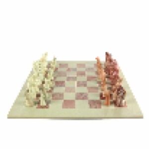 Classic Two-Tone Wooden Chess Set - Cream and Brown